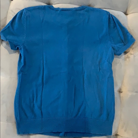 Ann Taylor Loft Bright Blue Short Sleeve Cardigan - Picture 6 of 6